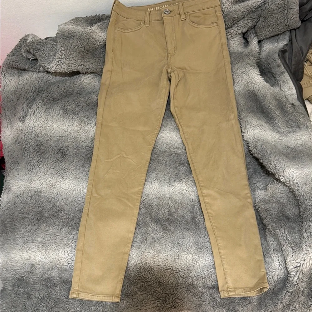 Tan Skinny Khaki Pants - Picture 1 of 12